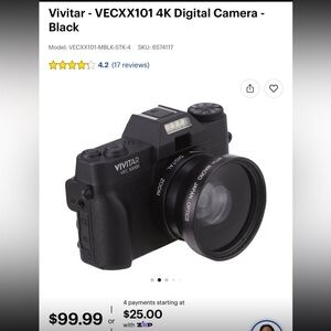 Vivitar VEC XX101 Black Simulated Camera